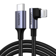 uGreen Lightning és USB-C szögletes kábel UGREEN US305, PD, 3A, 1m (fekete) kábel és adapter