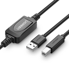uGreen US122 aktív USB 2.0 AB nyomtatókábel, 10 m (fekete) kábel és adapter