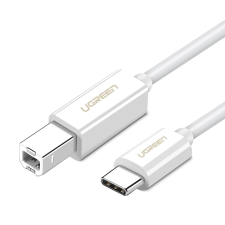uGreen US241 USB-B apa - USB-C apa 2.0 Nyomtatókábel - Fehér (1m) kábel és adapter