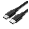uGreen US286 adatkábel (Type-C - Type-C, 3A, PD gyorstöltő, 50cm) FEKETE