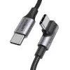 uGreen US334 USB-C apa - USB-C apa 2.0 Adat és töltőkábel - Fekete (1m)