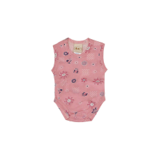 Ujjatlan baba Body - Virág - rózsaszín - 86-os méret kombidressz, body