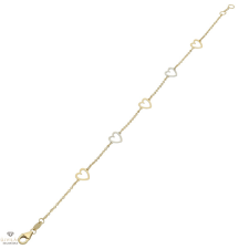 Újvilág Kollekció Arany szív karlánc 19 cm - 129-L329-BR-CLKL karkötő