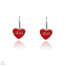 Újvilág Kollekció Ezüst Love piros szív gyerek fülbevaló - 02203-46 fülbevaló