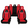  Üléshuzat készlet univerzális Racing, bordo-fekete, Renault emblémával