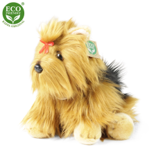 Ülő Yorkshire terrier plüss sziv plüssfigura
