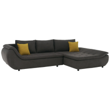  Ülőgarnitúra, szürkésbarna/sárga, szövet, jobbos, BRATO bútor