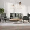  Ülőgarnitúrák 3 pcs Sötétszürke 115 x 56 x 80 cm Furnér