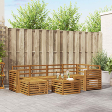  Ülőgarnitúrák 9 pcs Természetes Tömör Akácfa bútor