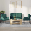  Ülőgarnitúrák párnával 3 pcs Sötétzöld 115 x 56 x 80 cm Furnér