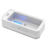  Ultrahangos vibrációs tisztító kozmetikumokhoz, ékszerekhez, szemüvegekhez, UV sterilizáláshoz és fertőtlenítéshez, 45 kHz, műanyag, 250 mAh akkumulátor, fehér, 550 ml