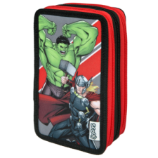 Undercover Gmbh Scooli háromszintes tolltartó (EberhardFaber írószerekkel töltött), Avengers tolltartó