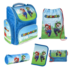 Undercover Gmbh Scooli iskolatáska szett (5 részes), CLOU, Super Mario iskolatáska