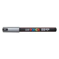 UNI Dekormarker, 0,7 mm, UNI "Posca PC-1MR", ezüst filctoll, marker