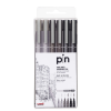 UNIBALL UNI PIN 6 darabos rajzmarker készlet (2db Fekete rajzmarker: 0,1; 0,5; 2db Világos szürke: 0,1; 0,5; 2db Sötétszürke: 0,1; 0,5)