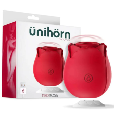 Ünihörn ÜNIHÖRN Redrose - akkus, léghullámos rózsa csikló vibrátor (piros) vibrátorok