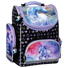 Unikornis ergonómikus iskolatáska 37x27x16cm, JR15, lila-fekete iskolatáska