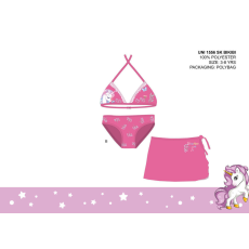  Unikornis fürdőruha szett kislányoknak - bikini háromszög felsőrésszel+szoknya - rózsaszín - 98