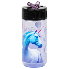 Unikornis kulacs, 330 ml, JR15, átlátszó-lila kulacs, kulacstartó