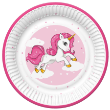 UNIKORNIS Pink Heart papírtányér 8 db-os 22,7 cm party kellék