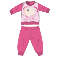 Unikornis téli pamut baba pizsama - interlock pizsama - pink - 80 gyerek hálóing, pizsama