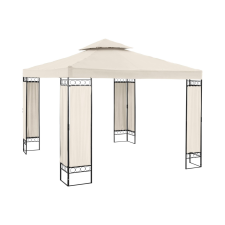 Uniprodo Kerti pavilon - 3 x 3 m - 160 g / m² - krém színű kerti bútor