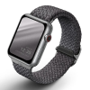 Uniq Apple Watch 4/5/6/7/SE, okosóra szíj, szürke, fonott, 42/44/45mm, UNIQ