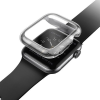 Uniq Apple Watch 7-8 (41mm), Szilikon védőkeret, 4H képernyővédő fóliával, szíj nélkül, közepesen ütésálló, Uniq Garde Hybrid, átlátszó