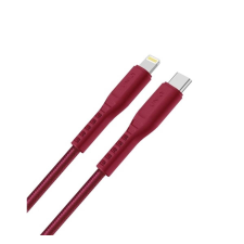 Uniq Flex USB-C - Lightning MFi adatkábel, 1,2m, piros kábel és adapter
