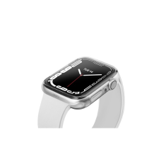 Uniq Glase Dual Pack Apple Watch S8/S7 45mm szilikon tok, átlátszó/fekete okosóra kellék