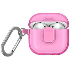 Uniq Glase Pro Apple AirPods Pro 2 tok karabinerrel, rózsaszín fülhallgató, fejhallgató tok