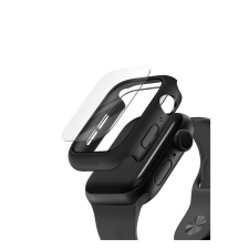 Uniq Nautic Apple Watch 40mm műanyag tok üvegfóliával, fekete okosóra kellék