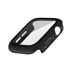 Uniq Nautic Apple Watch 45mm műanyag tok üvegfóliával, fekete okosóra kellék