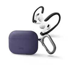  Uniq Nexo Apple Airpods Pro 2 tok fülkampóval, lila fülhallgató, fejhallgató tok