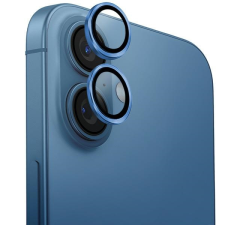 Uniq Optix alumínium kamera lencse védő üveg kék szegéllyel iPhone 16 / 16 Plus mobiltelefon kellék
