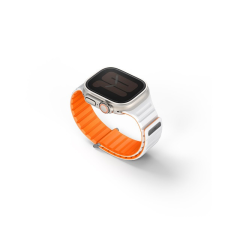 Uniq Revix Evo mágneses Apple Watch szíj, 49/45/44/42MM, narancs /fehér okosóra kellék