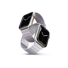 Uniq Revix mágneses szilikon szíj Apple Watch 42/44/45mm, lila/fehér okosóra kellék