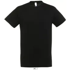  Uniszex REGENT kereknyakú rövid ujjú pamut póló, SOLS SO11380, Deep Black-L