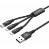 Unitek C14049BK USB kábel 1,2 M USB 2.0 USB C Micro-USB B/Lightni...