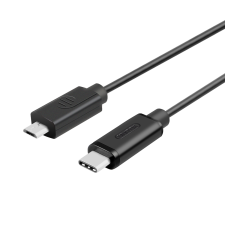 Unitek USB-C apa - MicroUSB apa Adat- és töltőkábel 1m - Fekete kábel és adapter