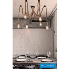 Universo Kender kötél csillár 6xE27 max. 240V 1200mm fekete világítás