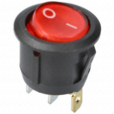 Univerzális 6A/250V AC, 23x21 mm Billenőkapcsoló, piros számos, kicsi, kerek (univerzális) kisháztartási gépek kiegészítői