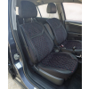  Univerzális autósüléshuzat-garnitúra, fekete eko bőr fekete velúrral, első-hátsó, osztott hátsó ülés