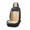  Univerzális autósüléshuzat-garnitúra, fekete és krémszínű eco-bőr, elöl-hátul