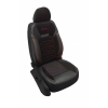  Univerzális autósüléshuzat-szett, első-hátsó, textil ecobőr, fekete, piros varrással, ANATOLIA Design