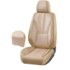  Univerzális autósüléshuzat-szett, krémszínű ecobőr krémszínű szövettel, elöl-hátul