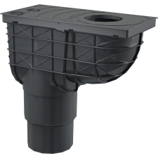 Univerzális esővíz elvezető 300×155/125/110 mm, függőleges, fekete, AGV4 hűtés, fűtés szerelvény