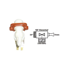  Univerzális mágnesszelep hűtőszekrénybe, 1 utas 180-fok 15mm kivezetés beépíthető gépek kiegészítői