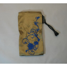 Univerzális Nyakpántos tok, álló Croco (8x13 cm), kék-arany - virágos* tok és táska