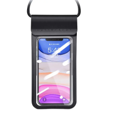  Univerzális vízálló védőtok okostelefonhoz, 5.5″ méretig, víz alatti fényképezéshez, fekete mobiltelefon kellék